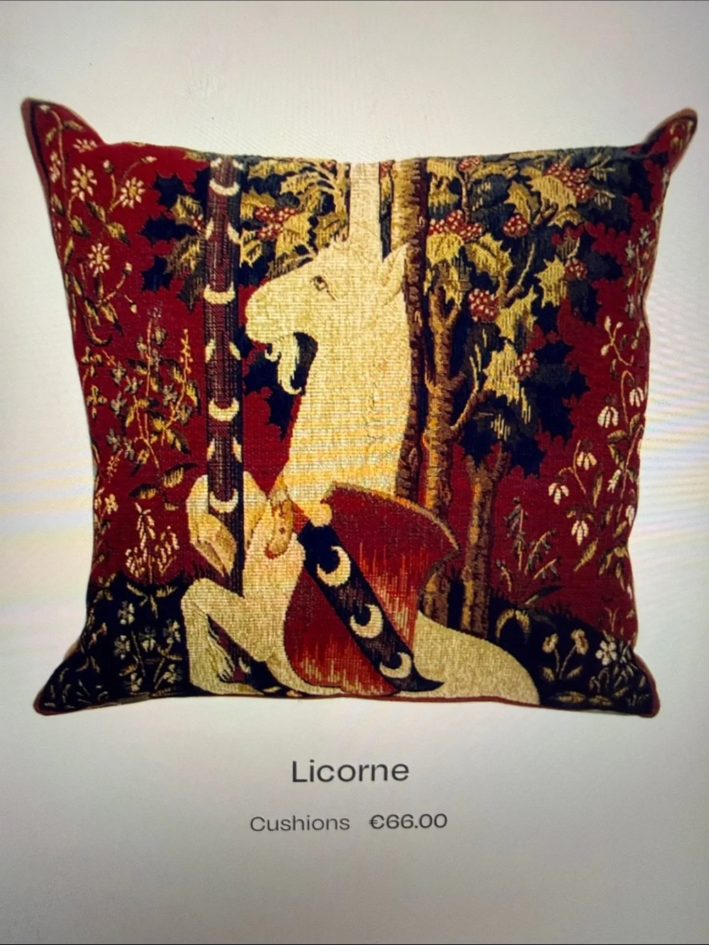 Unicorn Jacquard Weave Cushion 18” X 18”